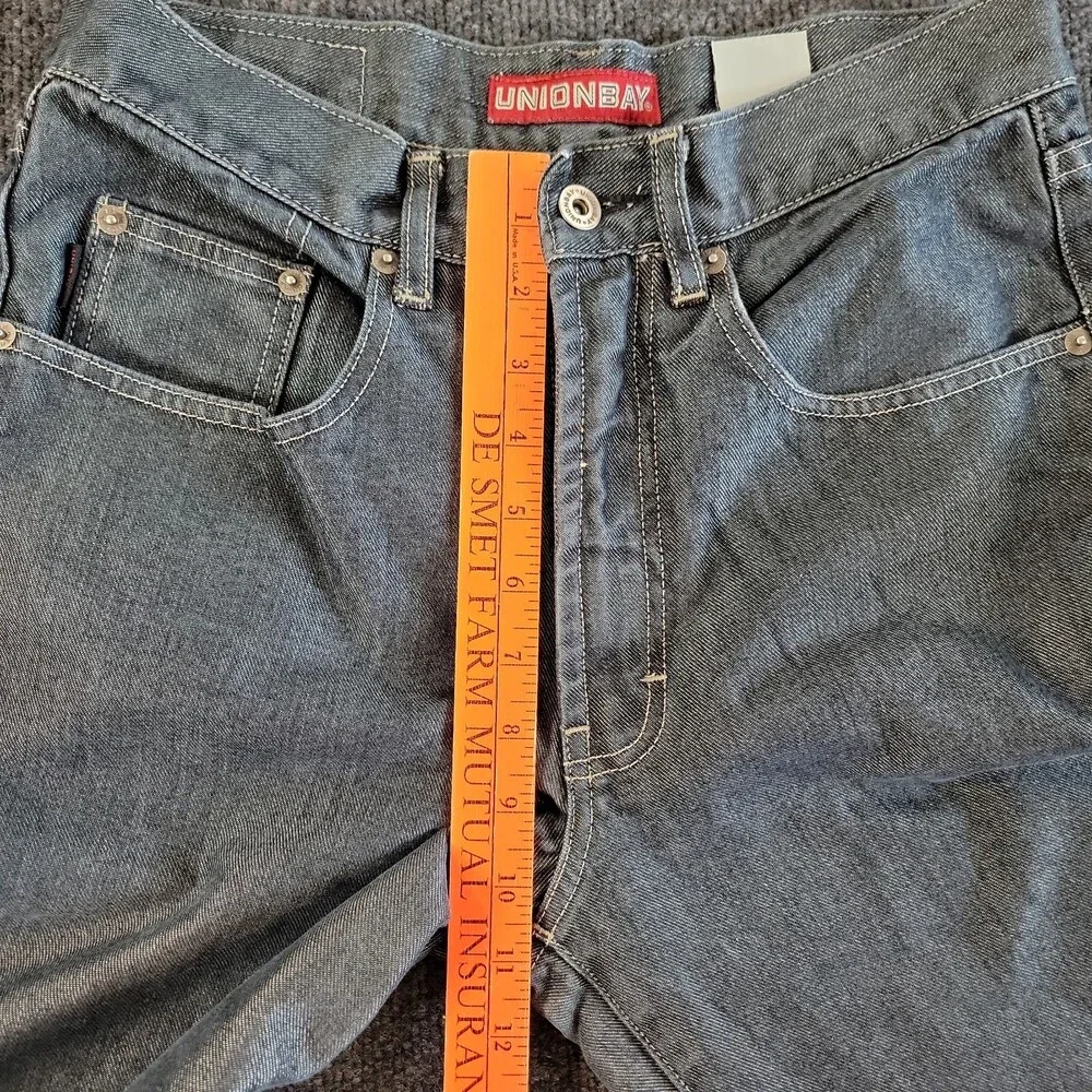 Vintage Y2K Union Bay Jeans Size 30x32 Distressed Faded Grunge Gray